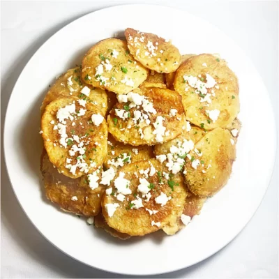 Greek Fried Potatoes With Feta